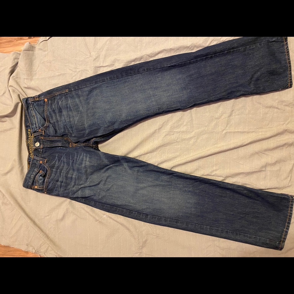 American Eagle relaxed straight jeans.